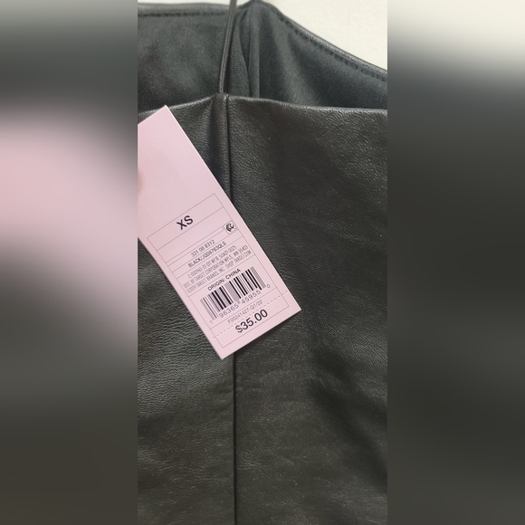 Wild Fable Women's Square Neck SpaghettiFaux Leather - Picture 3 of 4